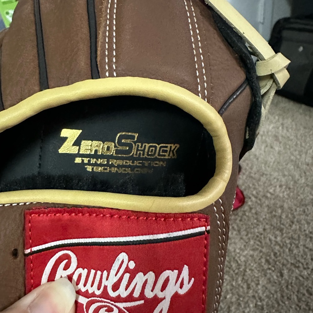 Rawlings Premium Series Brown Glove with Yellow Lacing